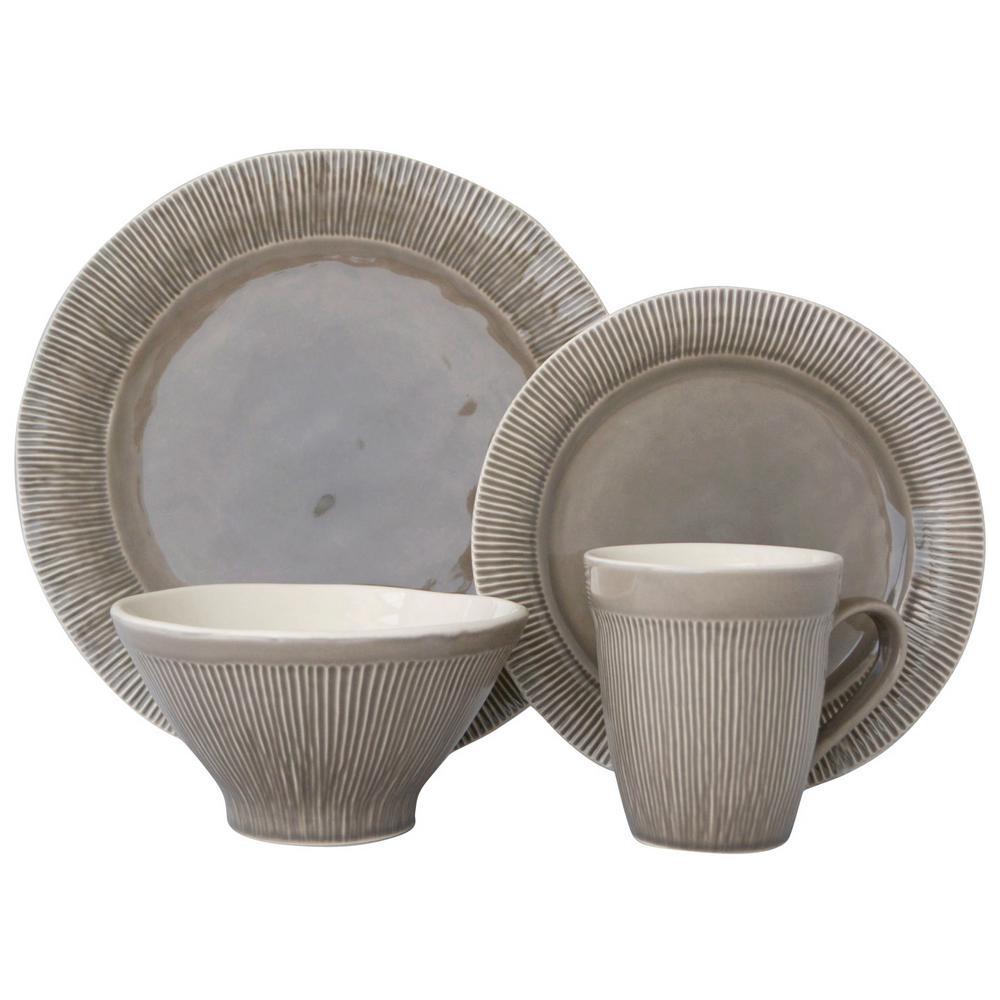 Sango Chromatic 16-Piece Gray Dinnerware Set-3591GY800ACM14 - The ... Sango Chromatic 16-Piece Gray Dinnerware Set-3591GY800ACM14 - The ...