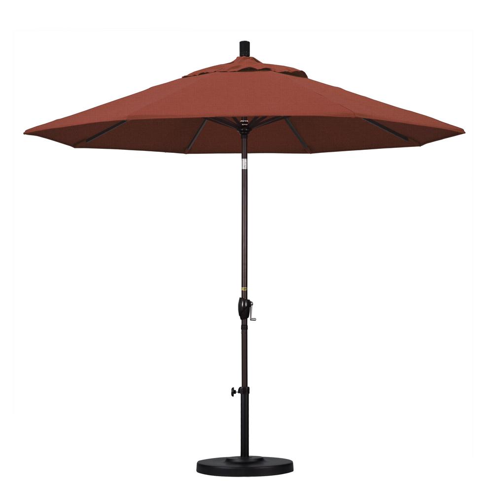 Market Umbrellas Patio The Home Depot 9 Ft Aluminum Push Tilt Patio Umbrella