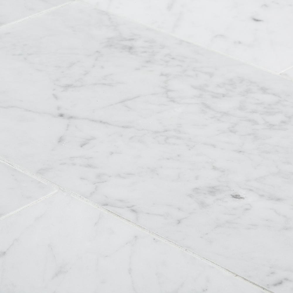 Jeff Lewis Italian White Carrara 6 In X 12 In Honed Marble Floor
