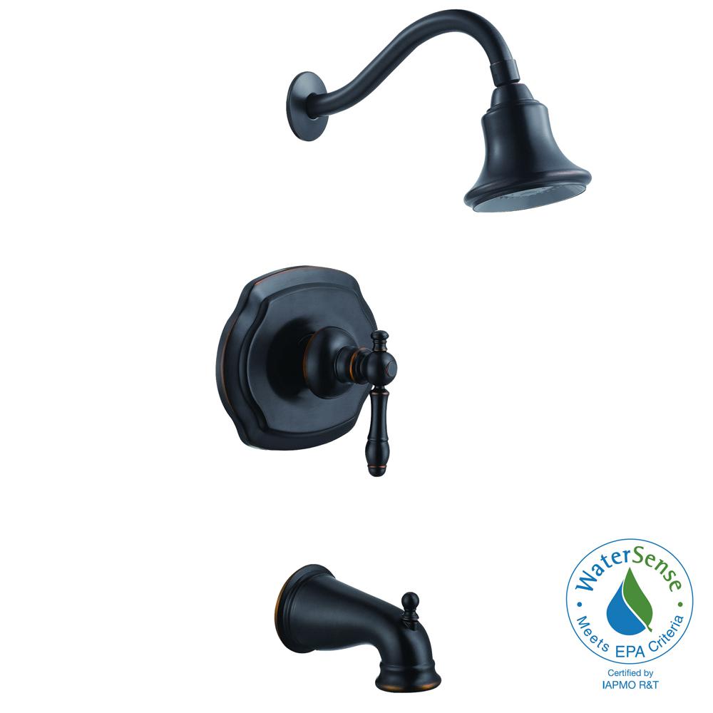 Glacier Bay Lyndhurst WaterSense SingleHandle 1Spray Tub and Shower Faucet in Mediterranean