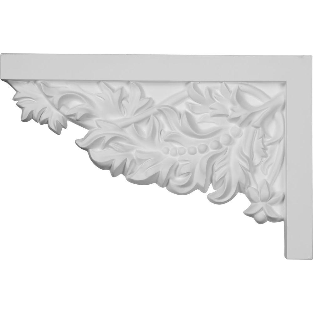 Ekena Millwork 11 3 4 In X 3 4 In X 7 7 8 In Primed Polyurethane Floral Large Right Stair Bracket Sb11x07fl R The Home Depot