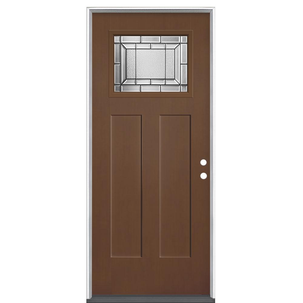 JELDWEN 36 in. x 80 in. 1 Lite Craftsman Wendover Stone Stained