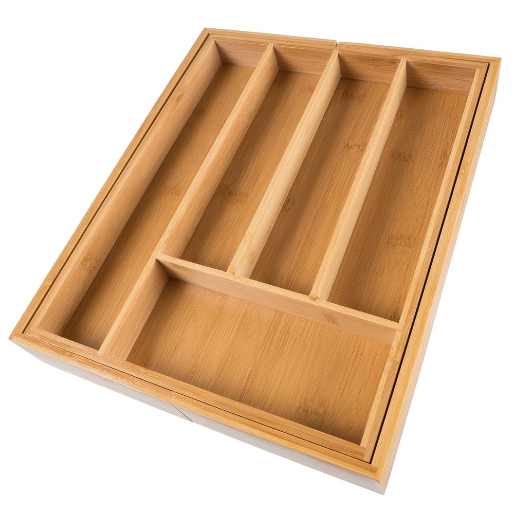 Lavish Home Bamboo Brown Expandable Utensil Drawer Organizer M050023 Lavish Home Bamboo Brown Expandable Utensil Drawer Organizer