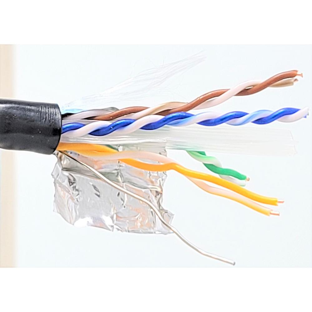 Cat6a Outdoor Bulk Ethernet Cable Direct Burial Shielded Solid Copper 23 Awg 1000ft Txm Manufacturing