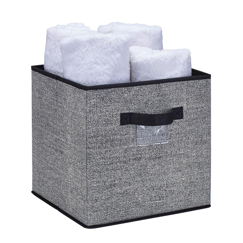 Simplify 12 in. x 12 in. x 12 in. Collapsible Storage Cube in Black