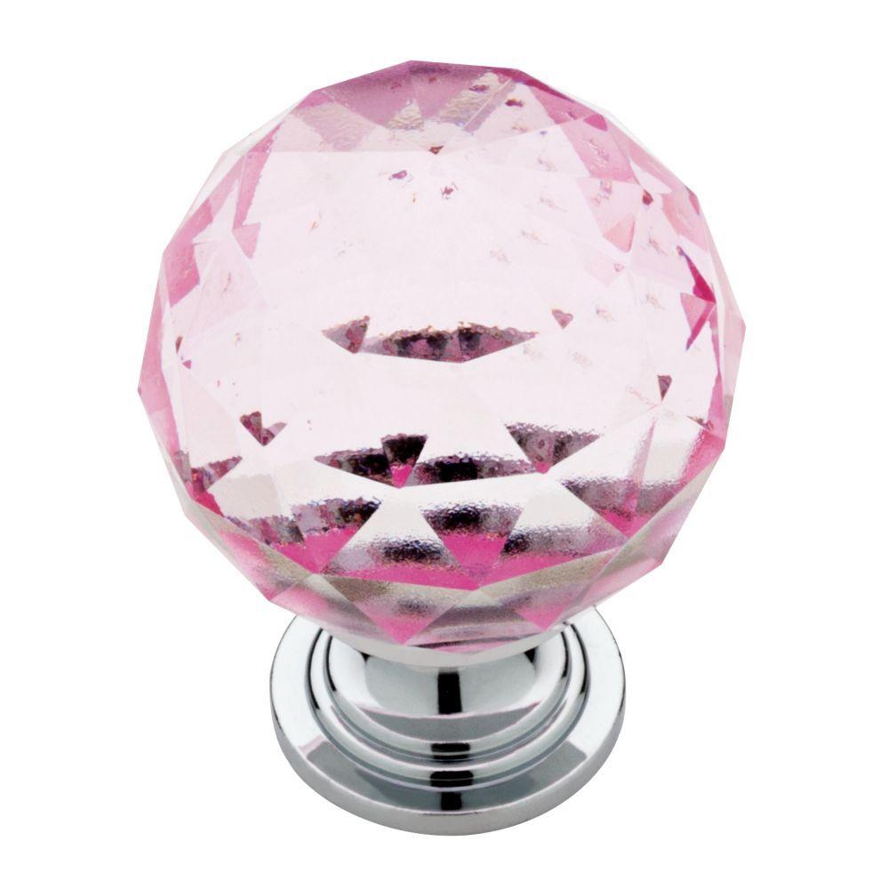 Liberty 1 3 16 In 30mm Chrome And Pink Faceted Glass Cabinet