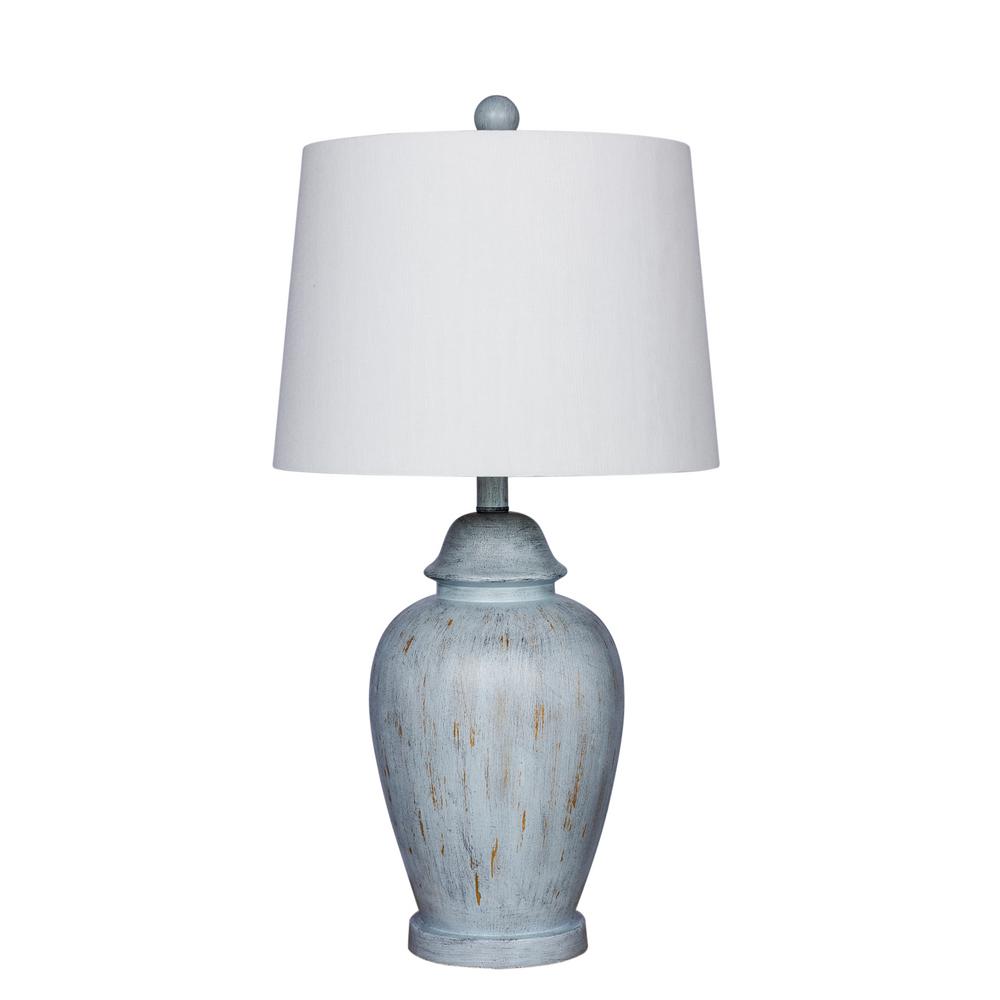 Fangio Lighting 27 5 In Cottage Blue Weathered Resin Ginger Jar Table Lamp