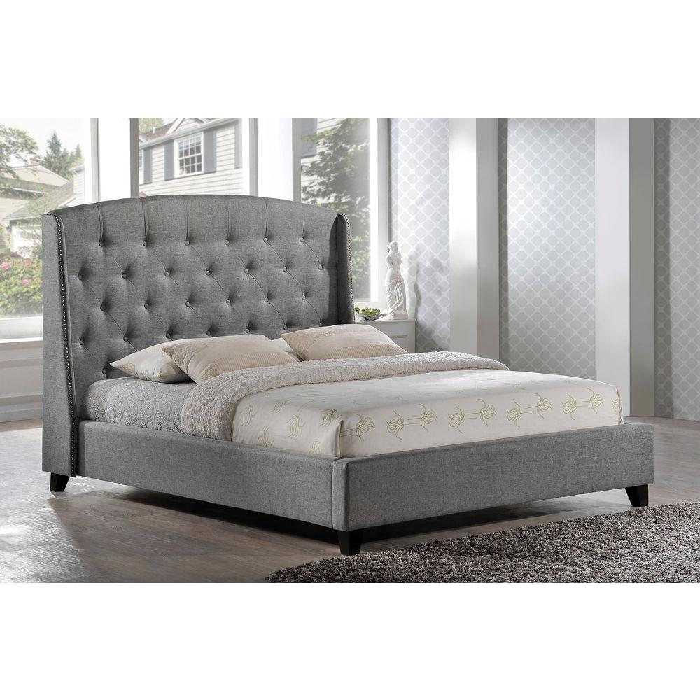 LuXeo Laguna Gray King Upholstered Bed-LUX-K6327-GRY - The Home Depot