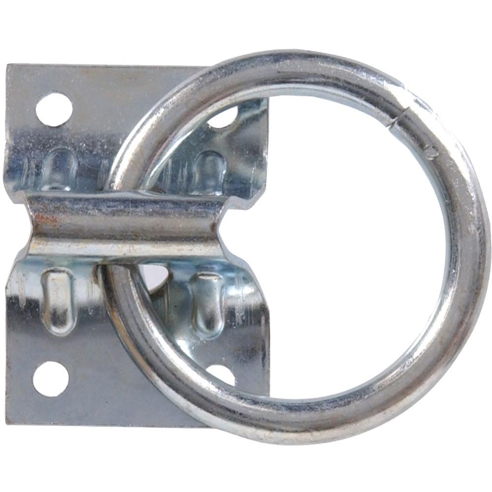 Hardware Essentials 2 in. Hitching Ring in Plate Style Ring and Zinc