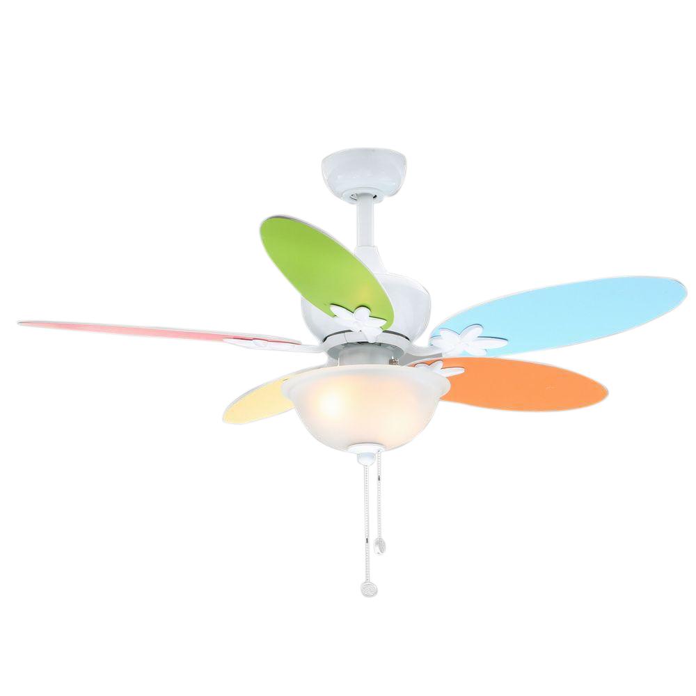 Hampton Bay Harper Ii 44 In Indoor White Ceiling Fan With Light