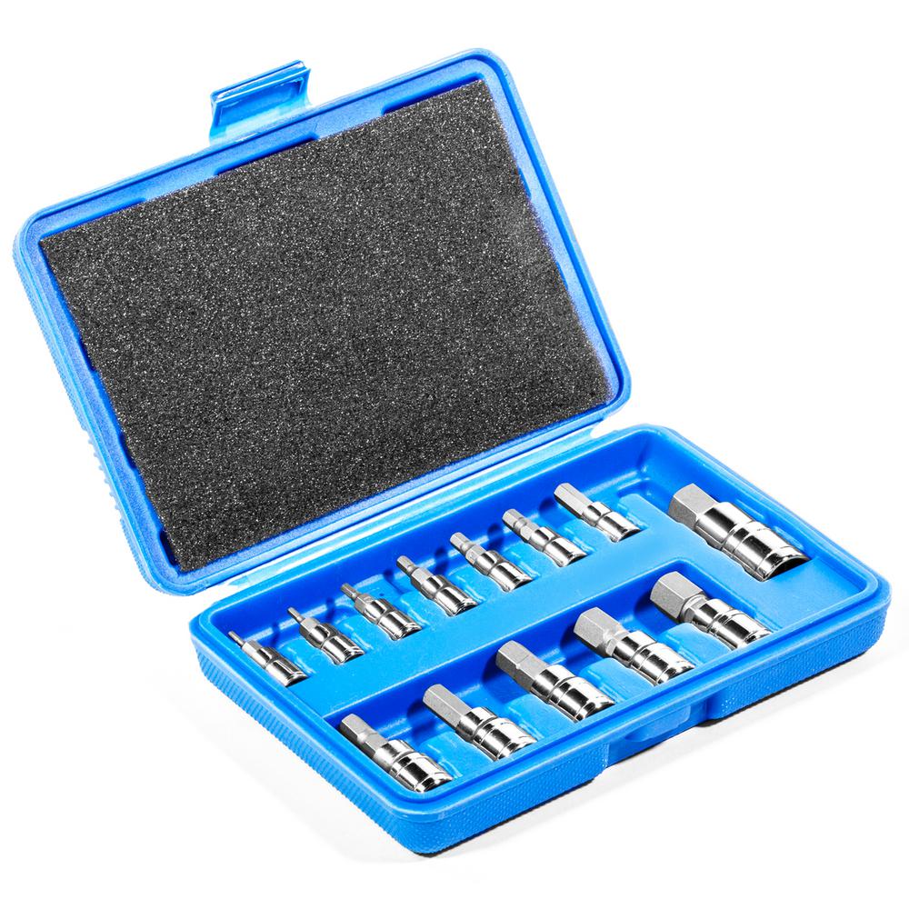 Stanley STMT71655 27-piece Professional Grade Black Chrome Hex Bit Socket Set 3//8 SAE MM