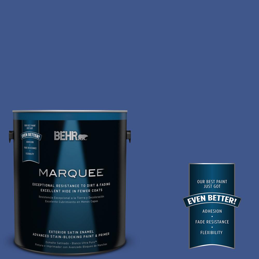 BEHR MARQUEE 1-gal. #PPU15-3 Dark Cobalt Blue Satin Enamel ...