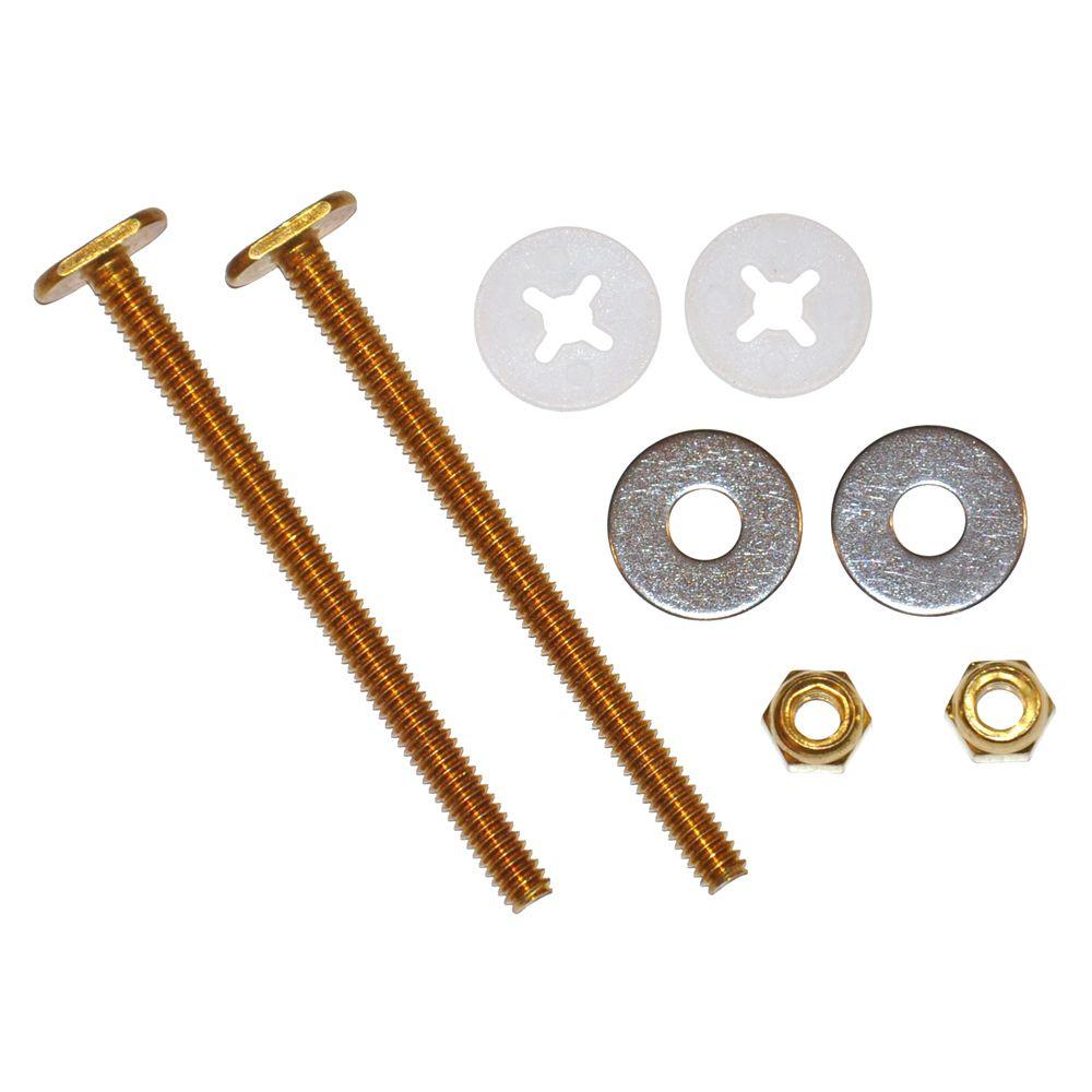 Everbilt 1/4 in. x 31/2 in. Brass Closet Bolt Kit10072X The Home Depot