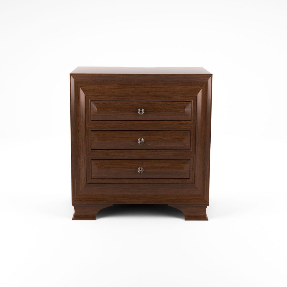 Furniture Of America Liam 3 Drawer Brown Cherry Nightstand Idf 7302ch N The Home Depot