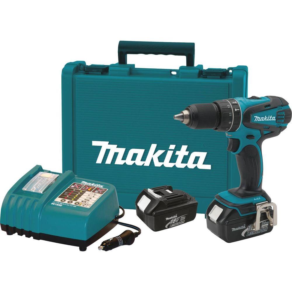 Makita 18Volt LXT LithiumIon 1/2 in. Cordless Hammer DriverDrill Kit