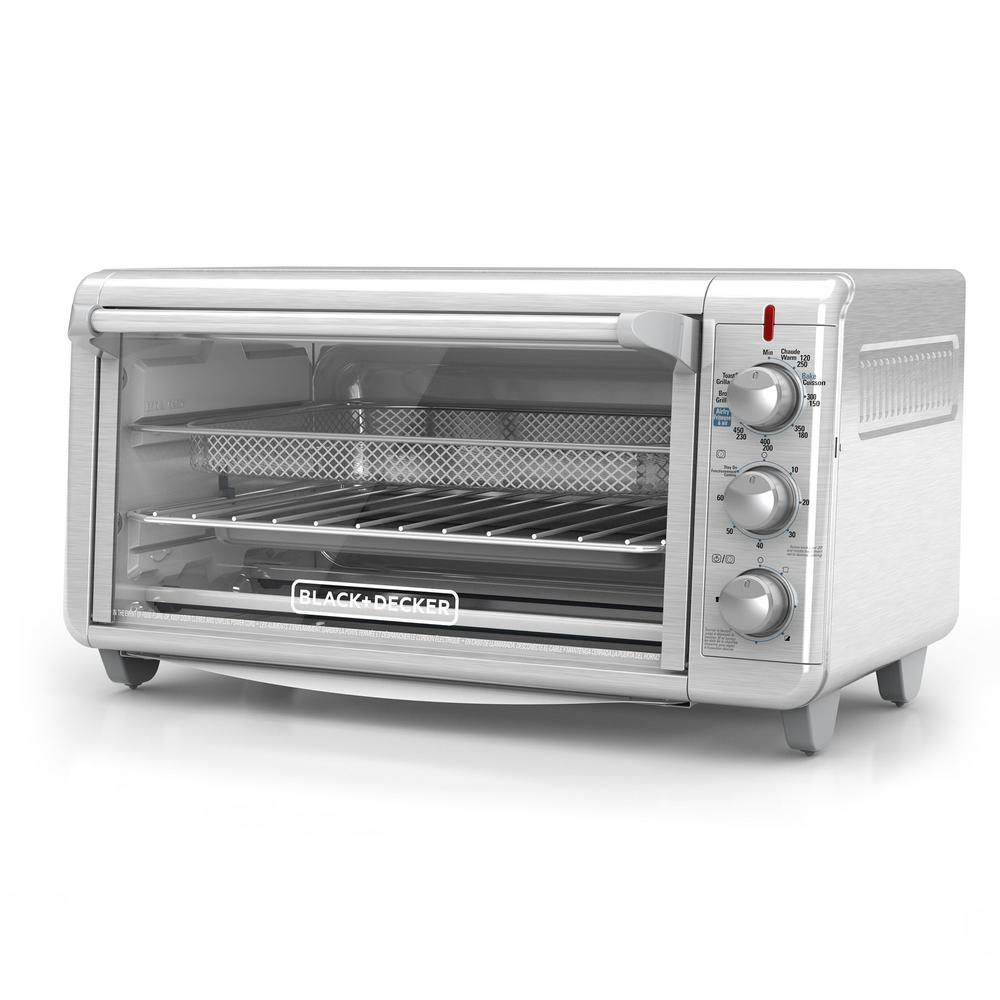Toasters Small Kitchen Liances The Home Depot Extra Wide Crisp N Bake Air Fry 8 Slice Stainless Steel Toaster Oven