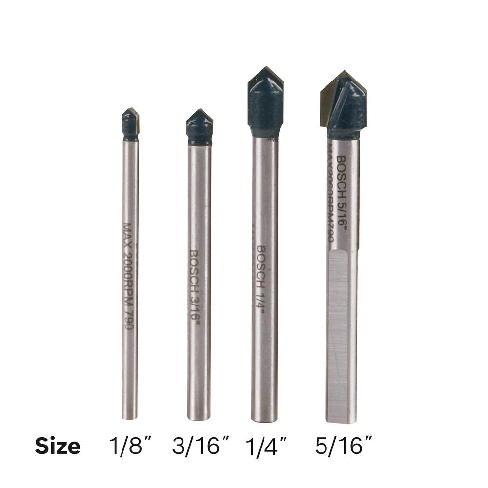 5 Pieces Multi-Material Tungsten Carbide Drill Bit Set for Porcelain Ceramic