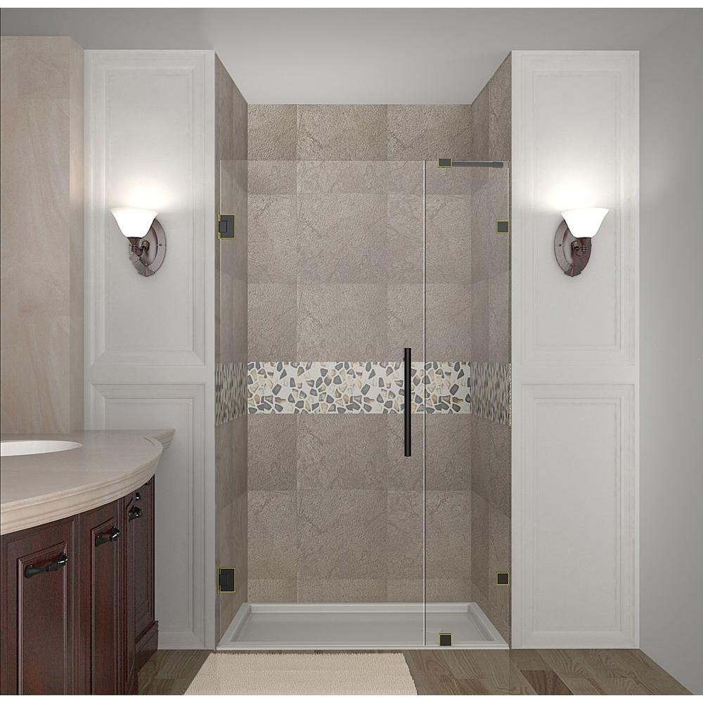 Aston Nautis 32 In X 72 Completely Frameless Hinged Shower Door Nautis 32 In X 72 Completely Frameless Hinged Shower Door Oil Rubbed Bronze