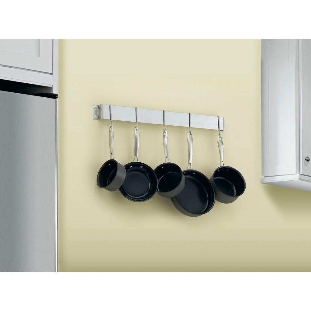 Cuisinart 33 In Bar Wall Pot Rack In Brushed Stainless Crbw 33b