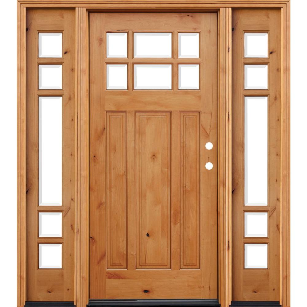 Pacific Entries 68 in. x 80 in. Craftsman 6 Lite Stained 