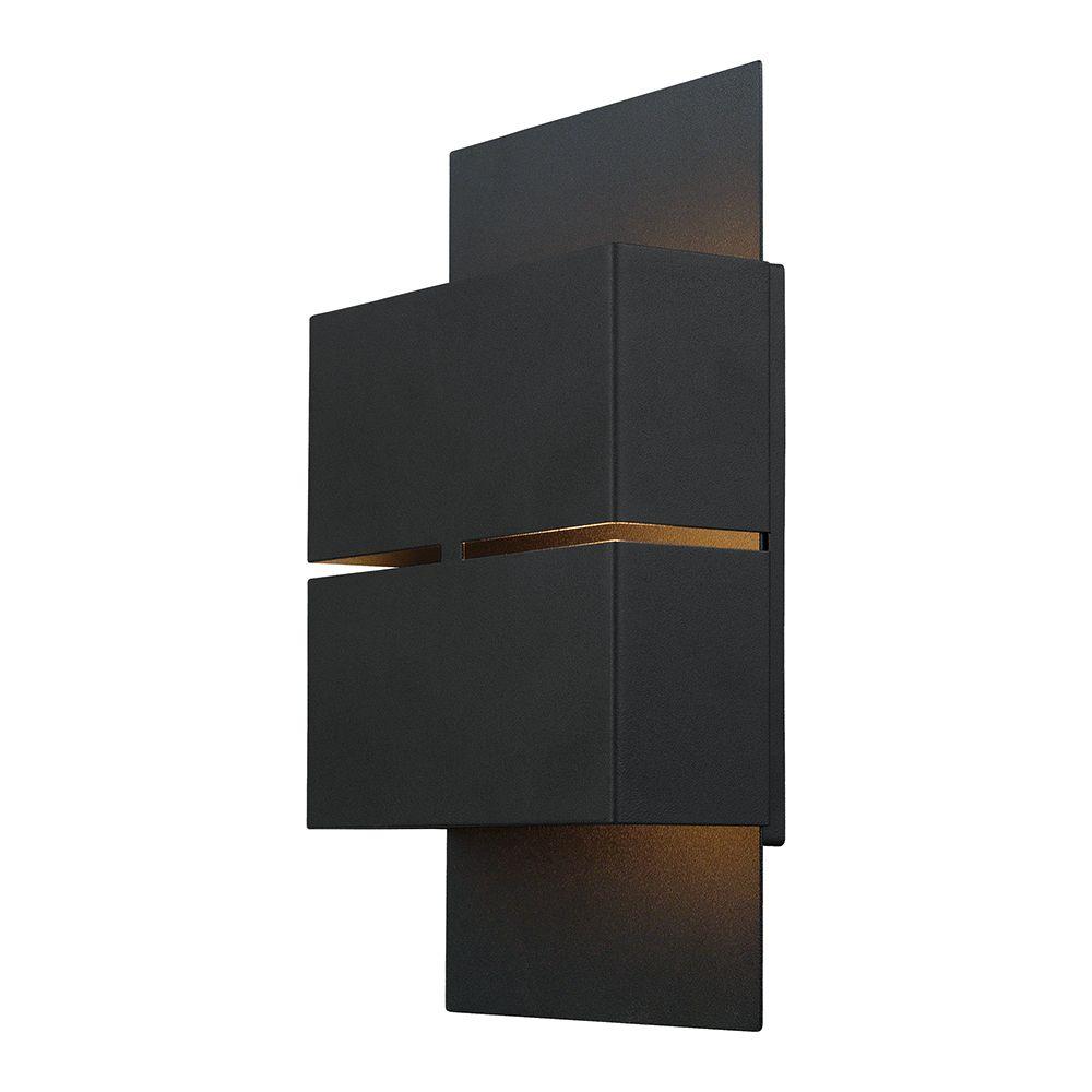 Modern Outdoor Wall Lighting The Home Depot Kibea 2 Light Matte Black Outdoor Integrated Led Wall