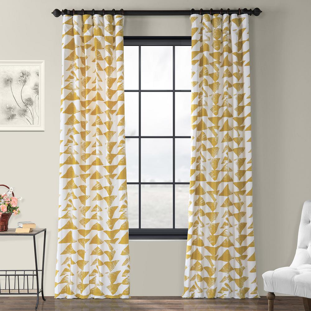Exclusive Fabrics Furnishings Triad Gold Room Darkening Printed