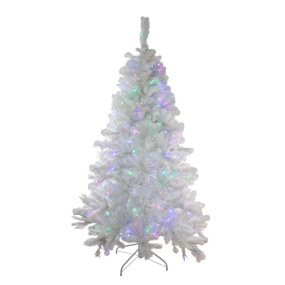 7.5 ft. PreLit Single Plug Medium White Iridescent Pine Artificial