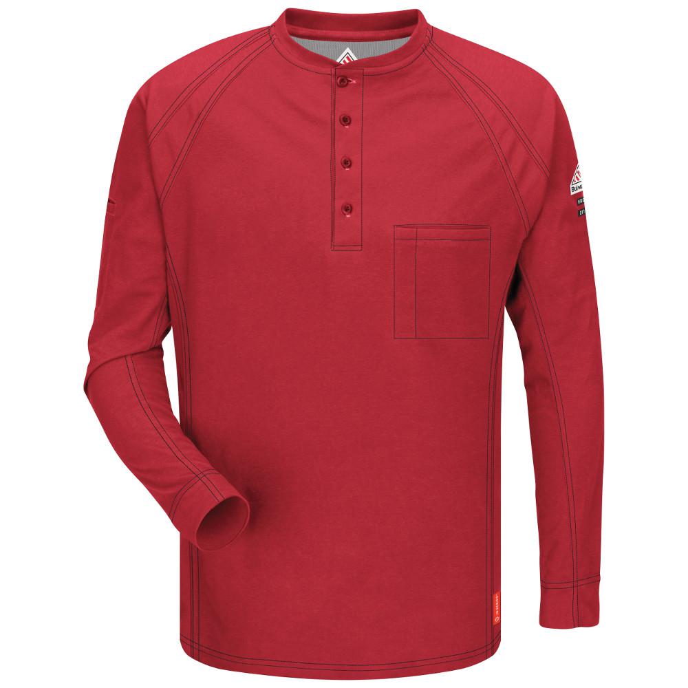 red long sleeve henley