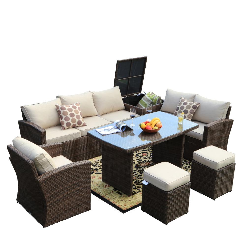 7 Piece Outdoor Lounge Furniture Patio Furniture The Home Depot