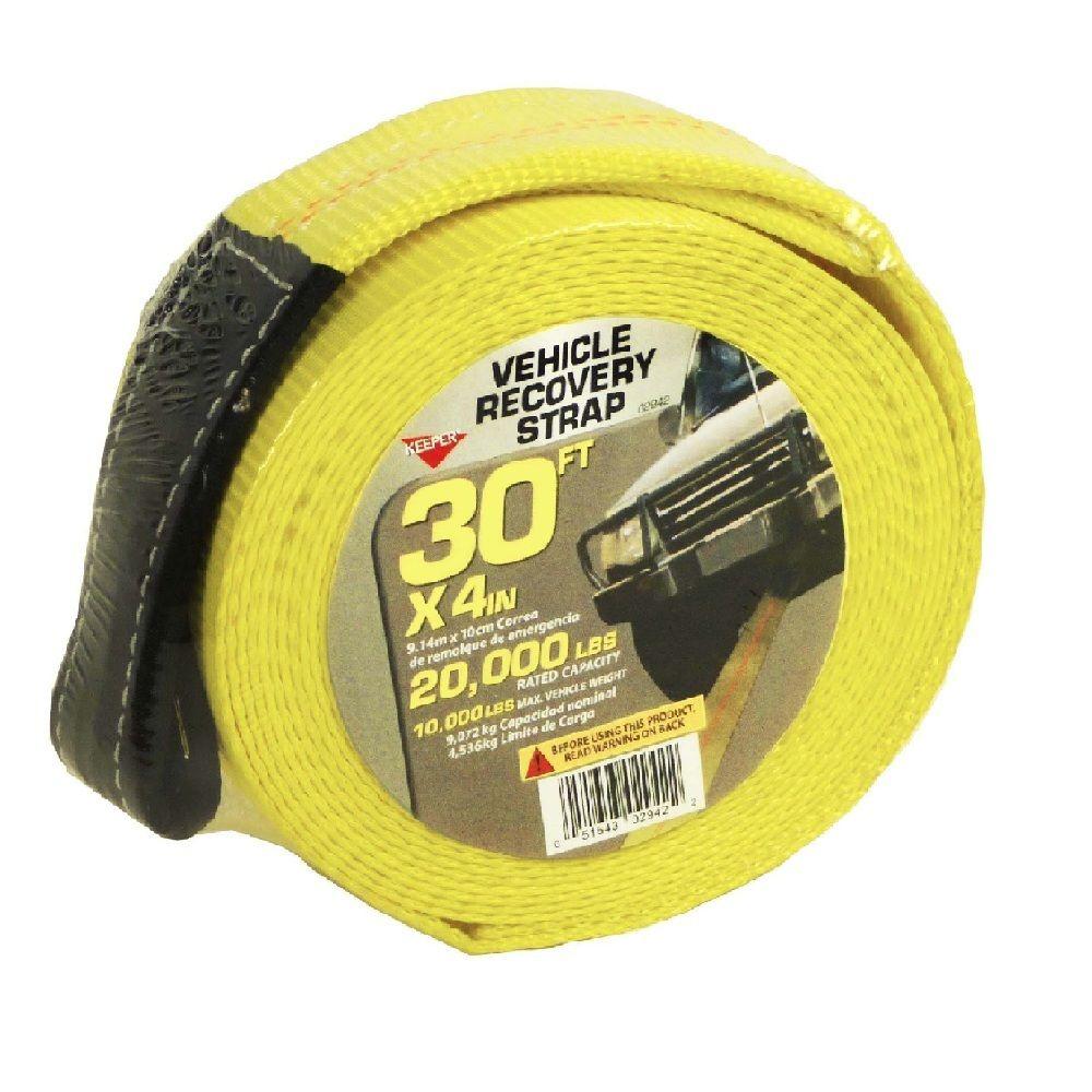 Keeper 30 ft. x 4 in. x 20,000 lbs. Vehicle Recovery Strap with