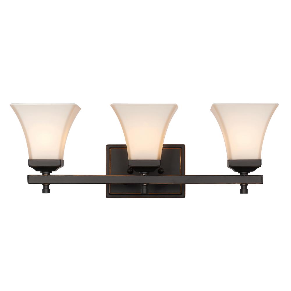 Bronze Vanity Lighting The Home Depot Castelle 3 Light Rubbed Oil Bronze Bath