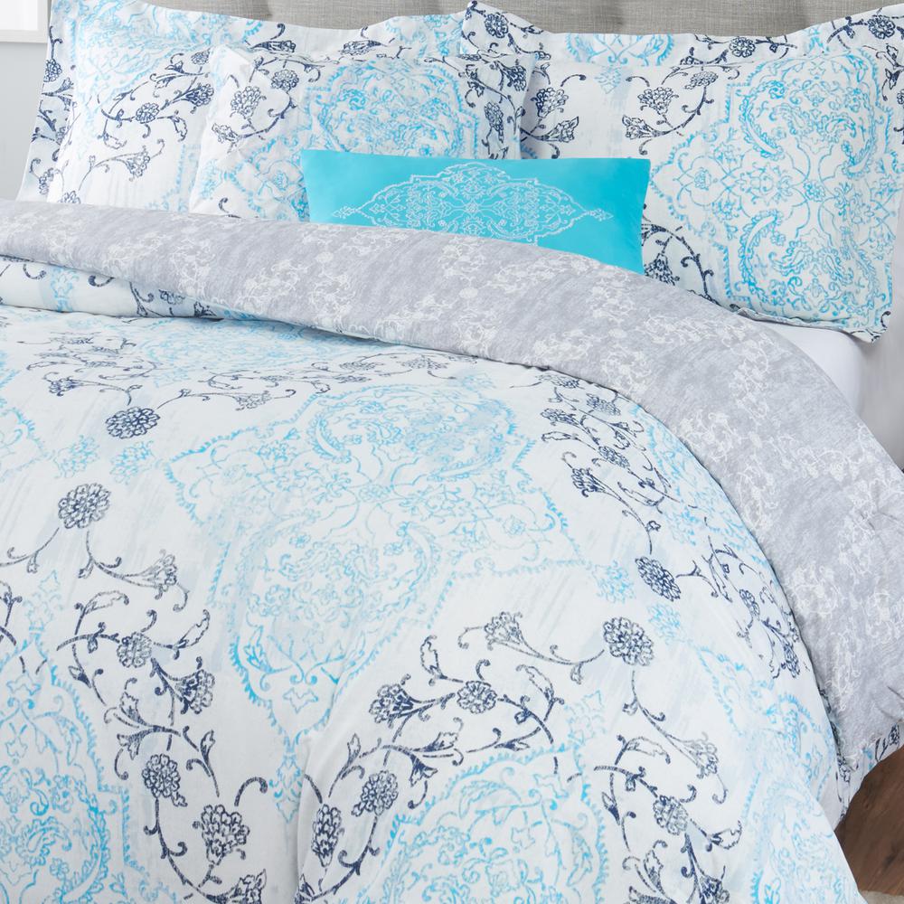 Nicole Miller Nicole Miller 5-Piece Queen Multi Damask ...