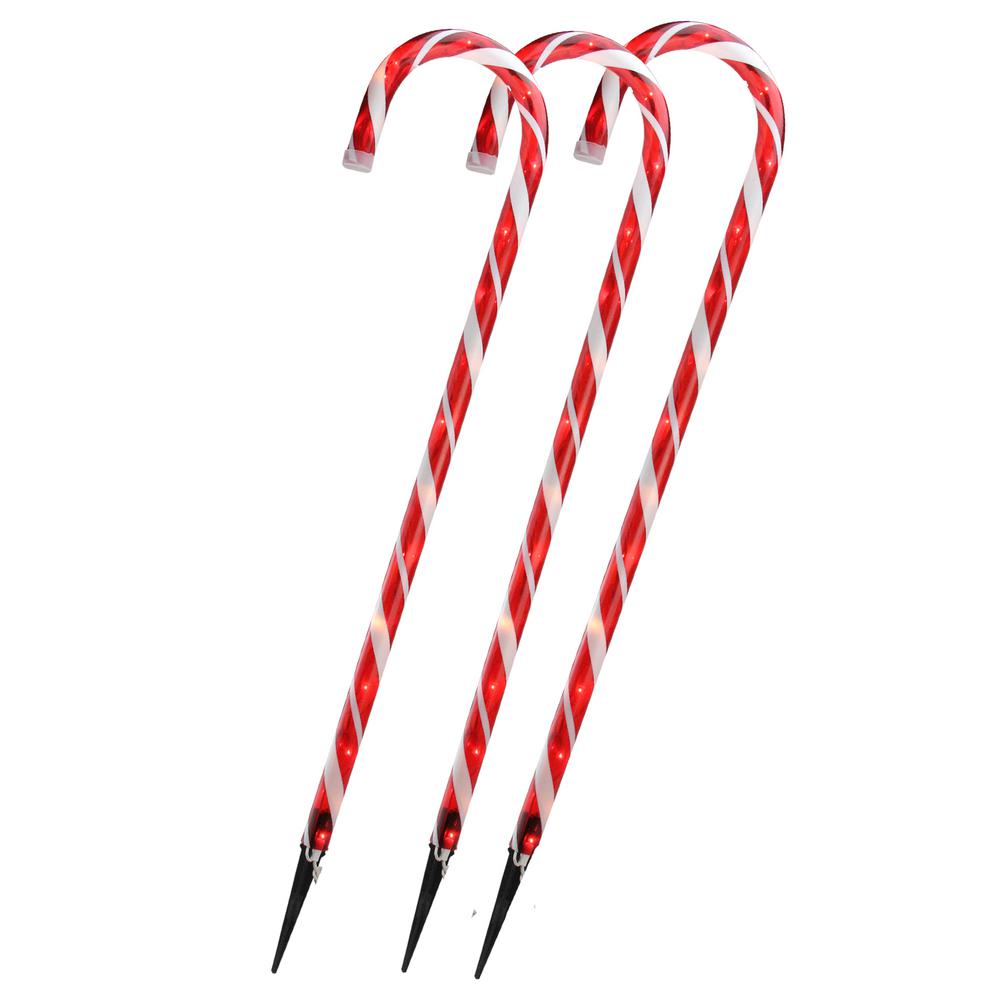 Food Candy Outdoor Decorations Outdoor Decorations Lighted Candy Cane Set Of 3