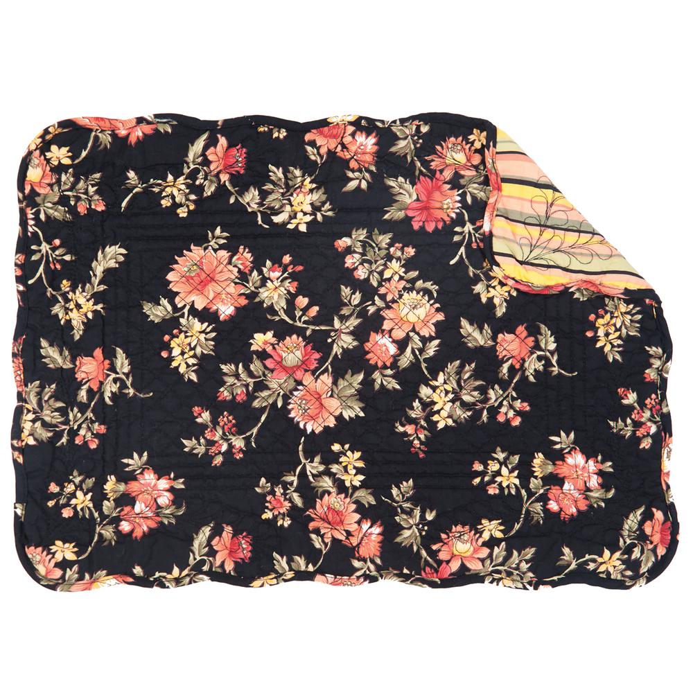 C&F HOME Black Abigail Black Quilted Placemat (Set of 6) 86262022WB