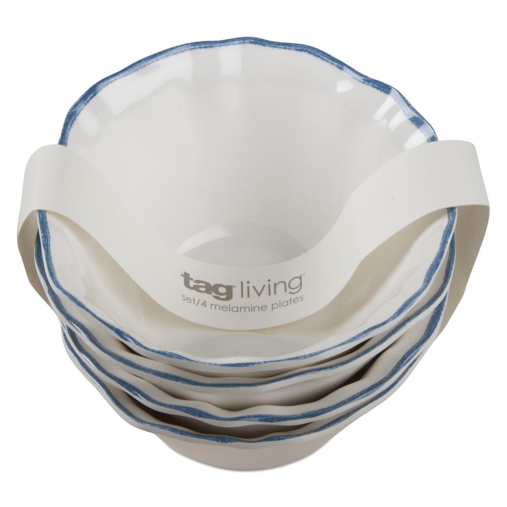 Tag Ruffle Rim White Melamine Bowl Set Of 4 Tag206954 The Home Depot