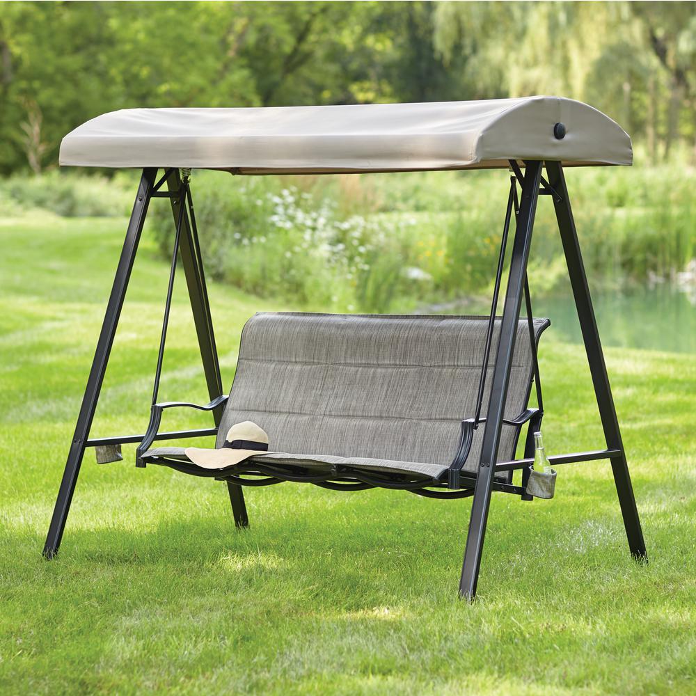 Leisure Season Wooden Patio Swing Seater with Canopy ...