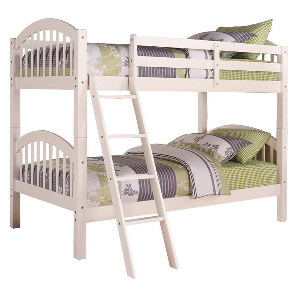 Signature Home Beth White Wood Twin Over Country Style Signature Home Beth White Wood Twin Over Country Style Convertible Bunk Bed W521b The Depot