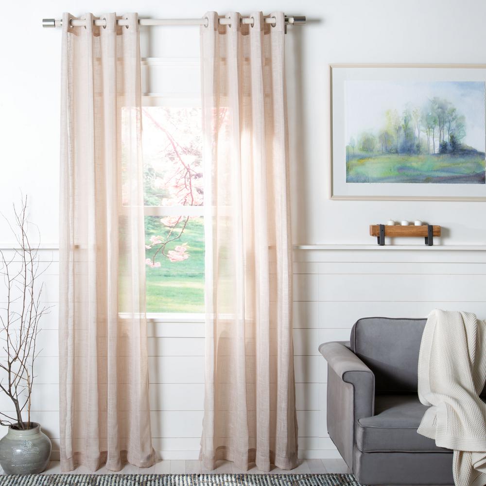 Safavieh Walt 52 In W X 84 In L Semi Sheer Window Panel In Beige