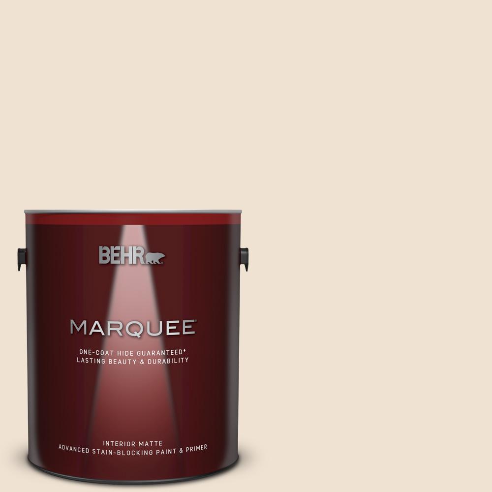 Behr Marquee 1 Gal S280 Buckwheat Flour Matte Interior Paint And Primer In One