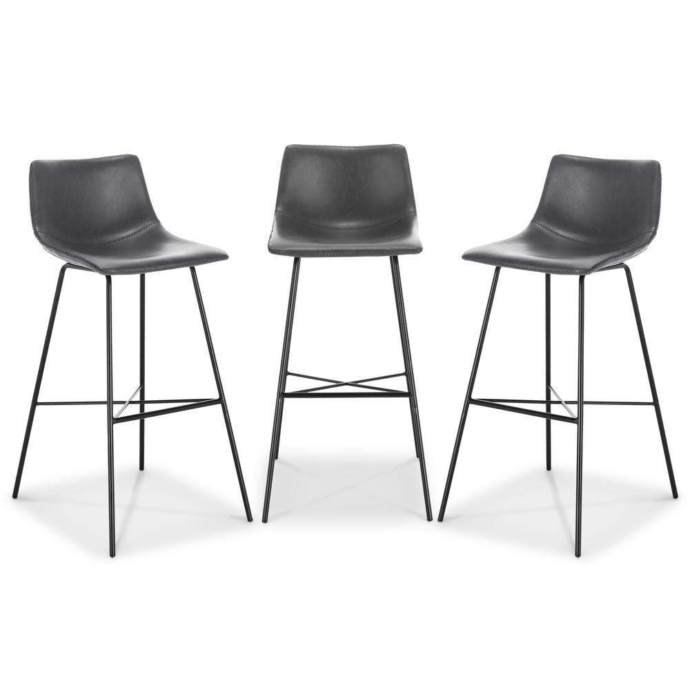 Poly and Bark Paxton 24 in. Tan Counter Stool (Set of 3) HDCS45803X3