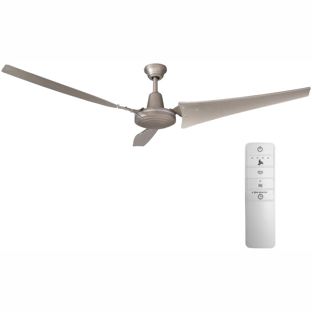 Hampton Bay Industrial 60 In Indoor Brushed Steel Smart Ceiling Fan Indoor Brushed Steel Smart Ceiling Fan With Wall Control And Wink Remote