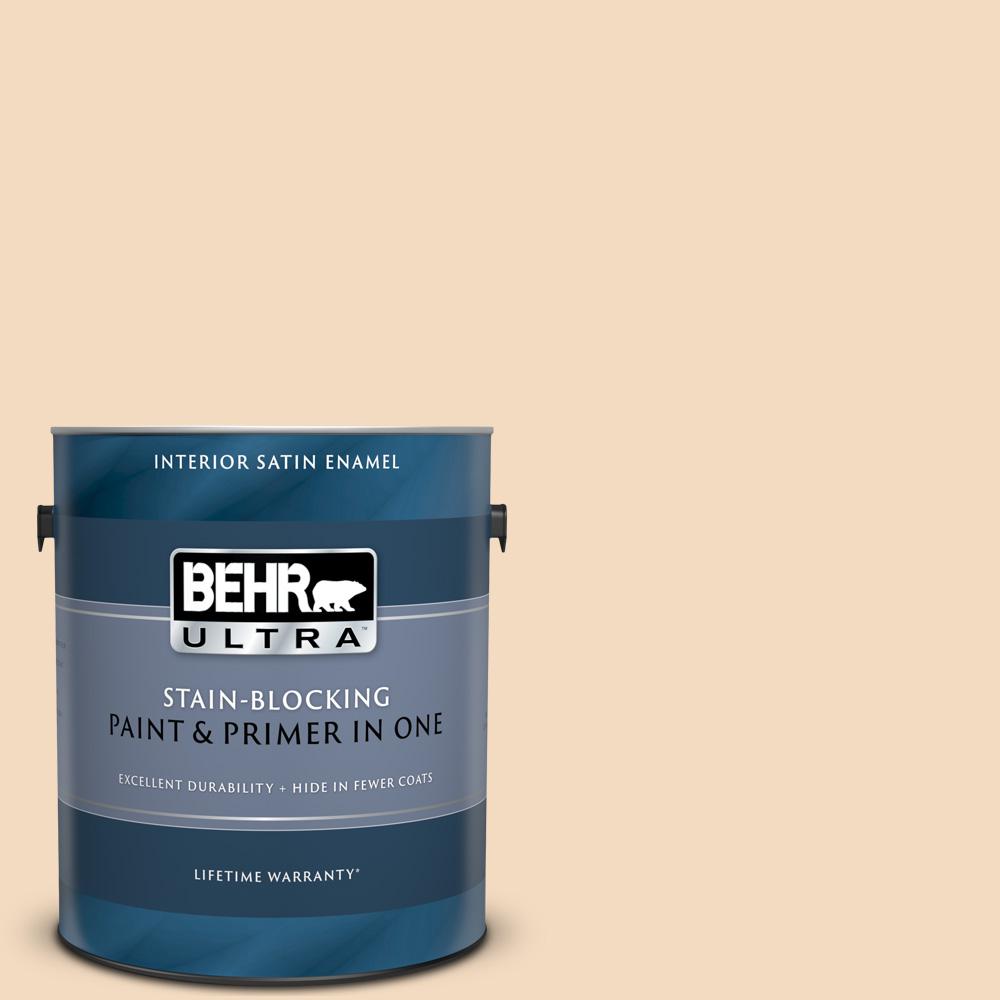 BEHR ULTRA 1 gal. S2701 Frosted Toffee Satin Enamel Interior Paint