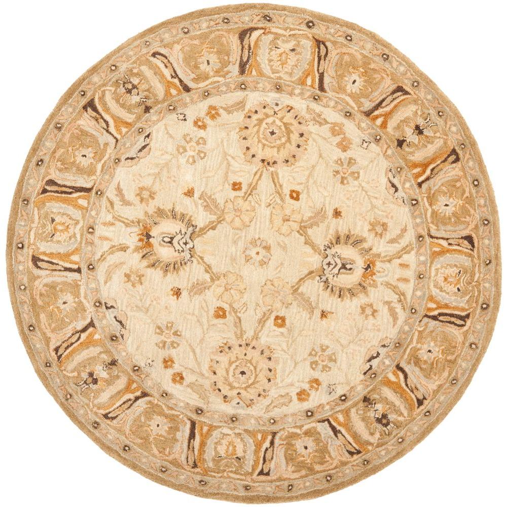 Safavieh Anatolia Silver/Light Brown 6 ft. x 6 ft. Round Area Rug