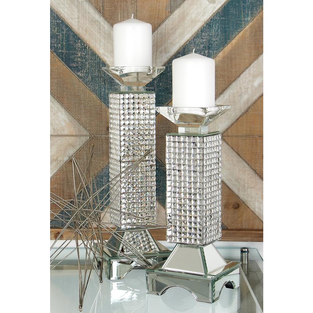 Mirror Candle Holder Ideas Clear Glasirror Tiled Pillar Candle Holder Mirror