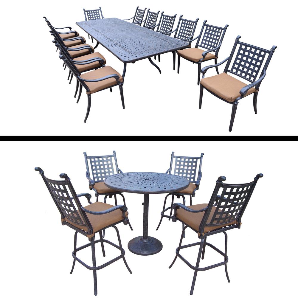 Belmont Premier 18 Piece Aluminum Outdoor Bar Height Dining Set