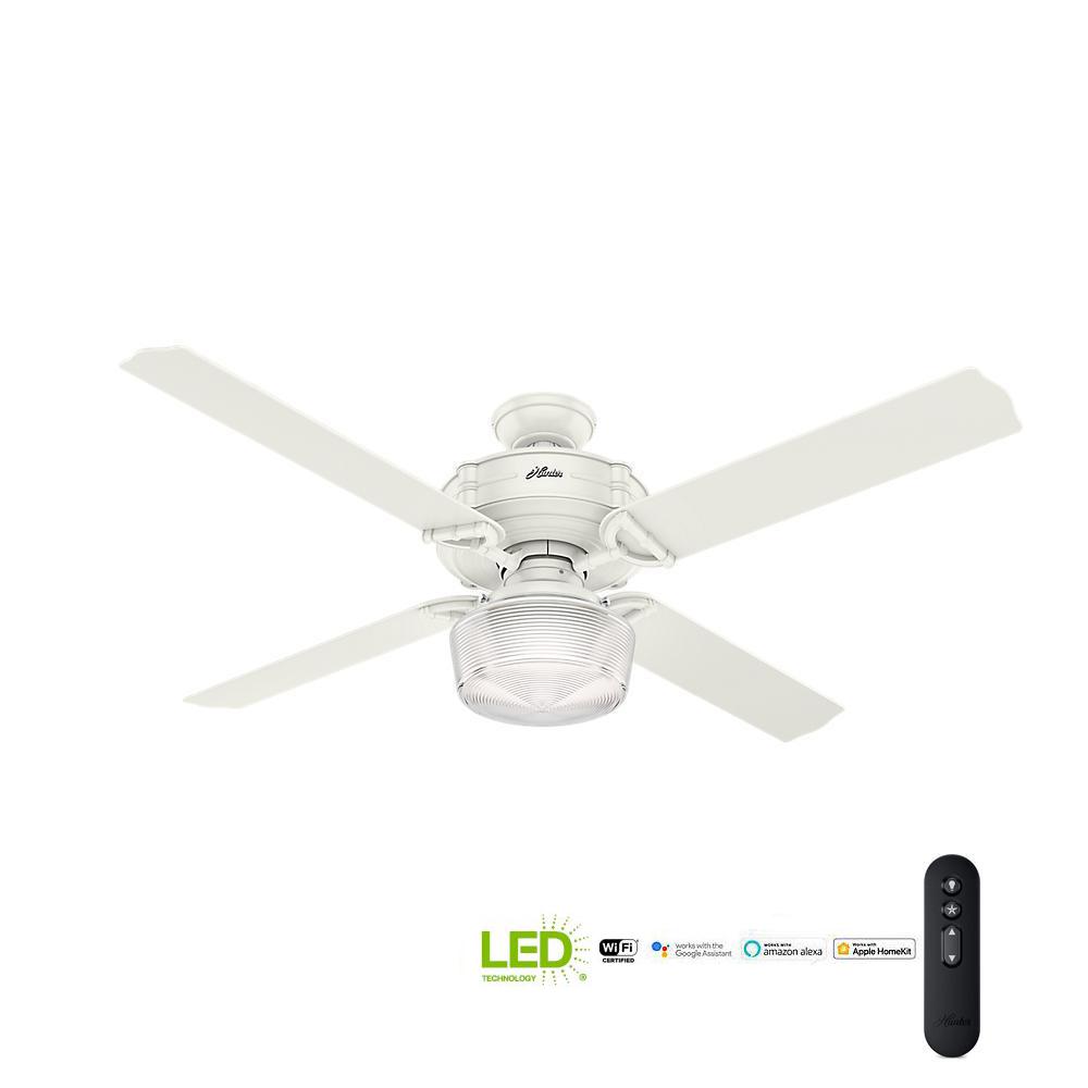 Hunter Brunswick 60 In Led Indoor Fresh White Wi Fi Enabled