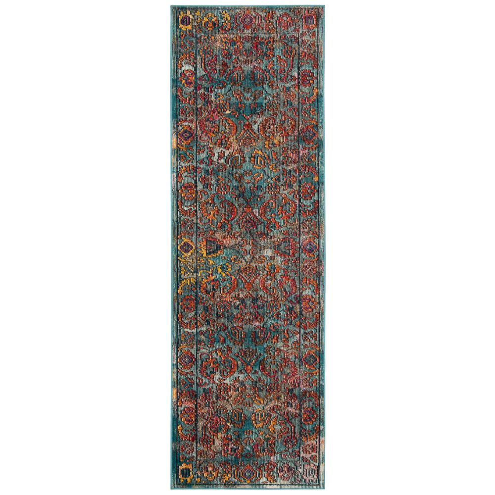 Safavieh Crystal Light Blue/Orange 2 ft. x 9 ft. Runner RugCRS515A29