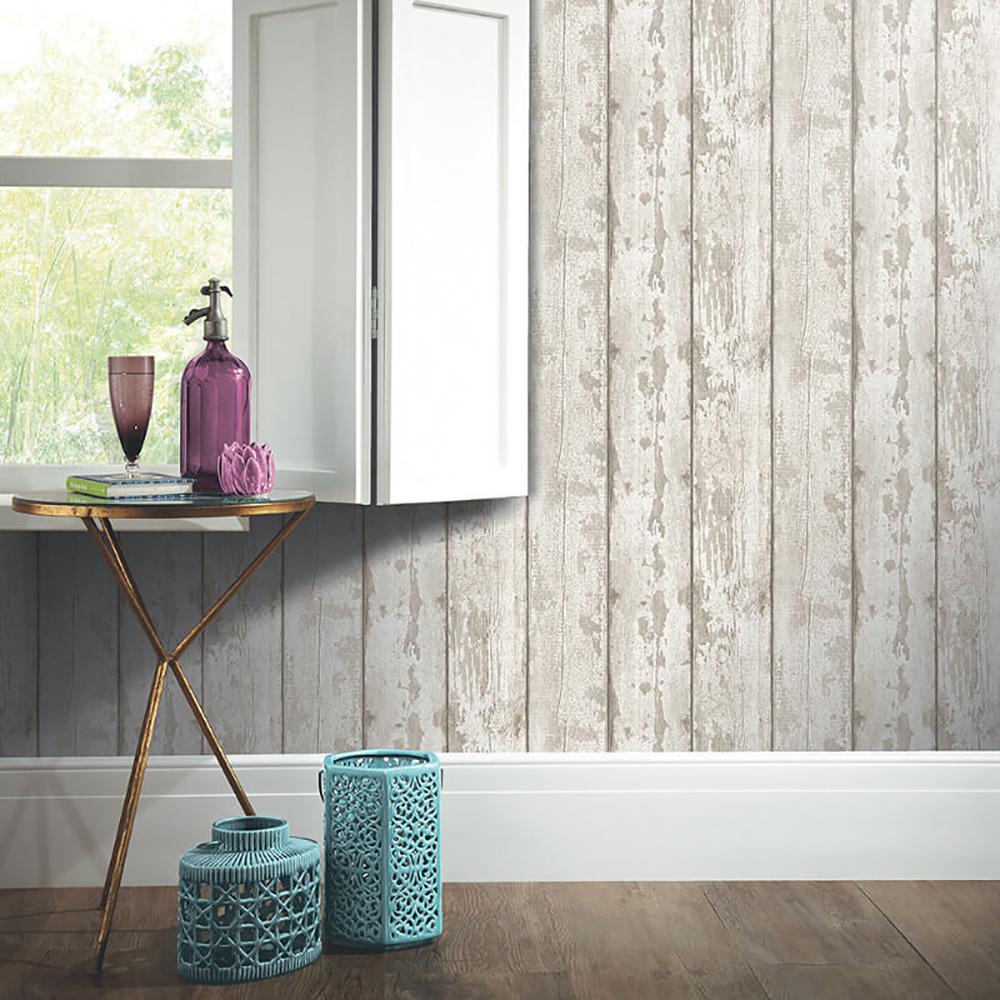 Arthouse White Washed Wood Wallpaper 694700 The Home Depot