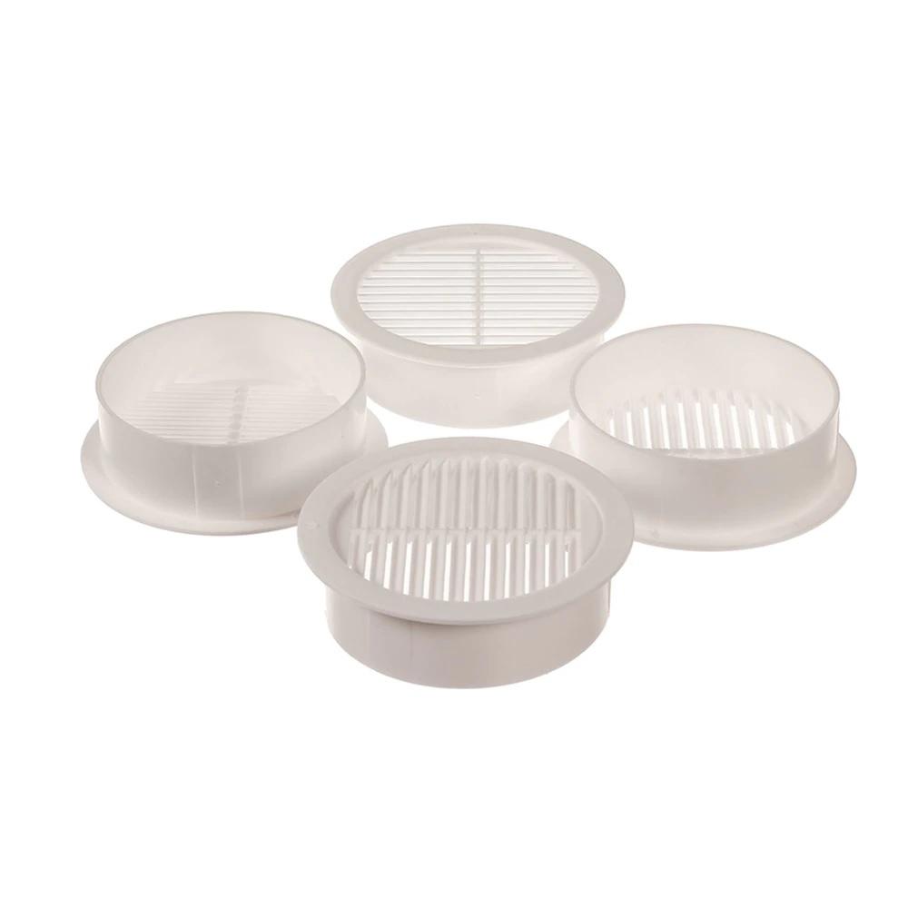 4-Pack Resin Circular Mini Wall Louver Soffit Vent in White Master Flow 4 in