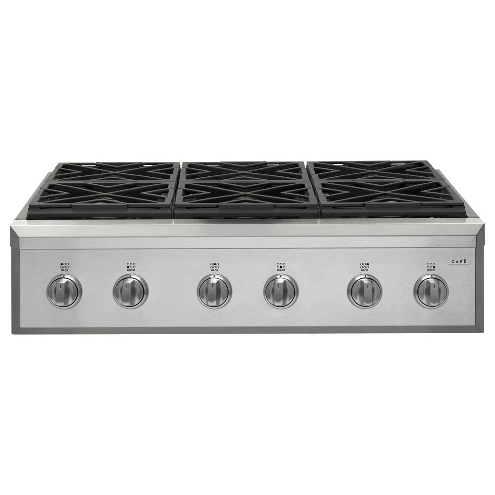 Stainless Steel Six Burner Gas Range Cooktop gas cooktop in stainless steel with 6 burners